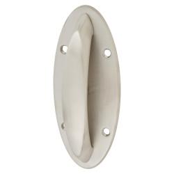 Eclipse Satin Stainless Steel Anti-Ligature Pinch Grip Door Pull Handle on Plate - 152 x 65mm
