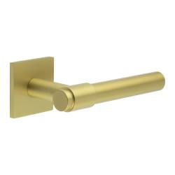 CRES by Frelan Satin Brass Sprung Fire Rated Door Handles on Square Rose - CR-103 Range