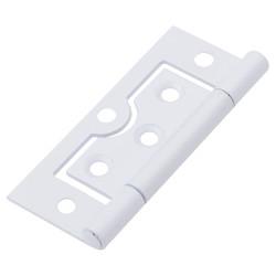 Flush Cabinet Hinge - 75 x 51 x 1mm - White - Pack of 10 Pairs