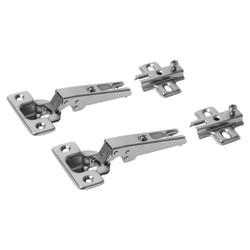 Klug Slide-On Cabinet Hinge - 95° - Overlay - Zinc Plated - Pair