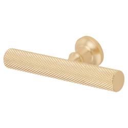 Altro York 12mm Knurled T-Bar Cabinet Knob - 80 x 35mm - Satin Brass