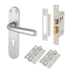 Touchpoint Satin Chrome 3 Lever Sashlock Door Handles Pack - Arezzo Range