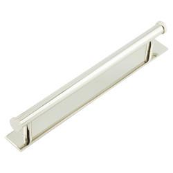 Hoxton Frelan Thaxted 15mm Lines T-Bar Cabinet Pull Handle on Plain Backplate - 224mm c/c - Polished Nickel