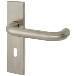 Touchpoint Satin Stainless Steel 19mm Return to Door Keyhole Lock Door Handles - Square - 57mm c/c