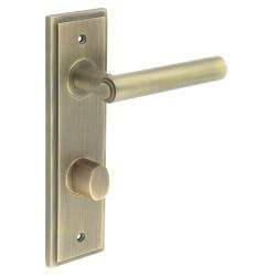 Burlington by Frelan Antique Brass Fire Rated DIN Bathroom Door Handles - Richmond - Inner 2 - 200 x 55mm