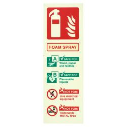 Altro Photoluminescent Foam Extinguisher Sign - 100 x 300mm - Rigid Plastic