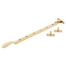 Altro Cast Victorian Casement Window Stay - 12"/300mm Length - Polished Brass