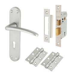 Touchpoint Satin Chrome 3 Lever Sashlock Door Handles Pack - Salerno Range