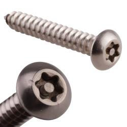 Hafren 6-Lobe Pin Self Tapping Screws - 8 x 1" - Button Head - Pack of 100