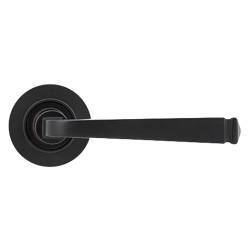 From The Anvil Aged Bronze Door Handles on Round Rose - Avon Range