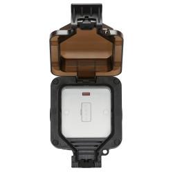 Knightsbridge 13A IP66 1 Gang Outdoor Weatherproof Unswitched Fused Spur - Black