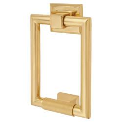 Hampstead Rectangular Knurled Door Knocker - Polished Brass - 145 x 100mm