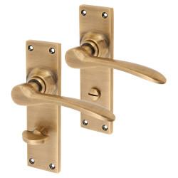 Hampstead Antique Brass Bathroom Door Handles - Buckingham Range - 152 x 41mm