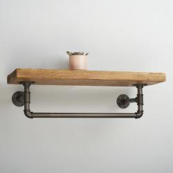 Altro 3/4" Pipe Shelf Kit with Downwards Facing Hanging Rail - Grey