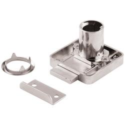 Drawer Lock - 18 x 22mm - Left Hand - Housing Only - Polished Chrome