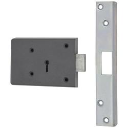 Fire Brigade FB1 Rim Deadlock - 110mm Case - 45mm Backset - Left Hand - Silver
