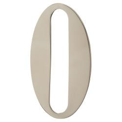 Rutland Frontier Collection 75mm Concealed Self Adhesive Door Numeral - 0 - Polished Nickel
