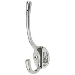 Heritage Brass Victorian Light Duty Single Hat & Coat Hook - 125 x 51mm - Polished Chrome
