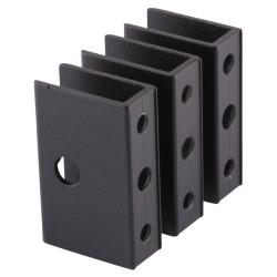 Pro Toilet Cubicle Wall Bracket - 12-13mm Panels - Black Textured - Pack of 3