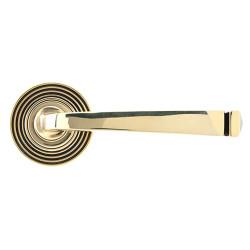 From The Anvil Aged Brass Door Handles on Round Beehive Rose - Avon Range