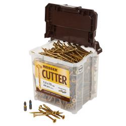 Reisser Cutter Pozi Countersunk Wood Screws Tub - 5.0 x 70mm - Yellow Zinc - Pack of 450