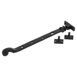 Olde Forge Tudor Casement Window Stay - 10"/250mm Length - Antique Black Iron