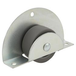 Coldene Furniture Castor - Fixed - Side Mount Half Moon - 20kg Max Weight - 40mm Diameter - Grey