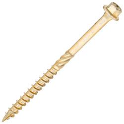 SiDAX Timber Frame Screws Hex Head - 6.7 x 100mm - Yellow Zinc - Pack of 50