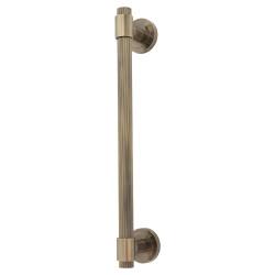 Hampstead Antique Brass 52mm Lines T-Bar Door Pull Handle on Rose - Screw Fix - 300mm Centres