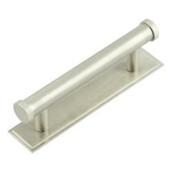 Hoxton by Frelan Thaxted 15mm Lines T-Bar Cabinet Pull Handle on Stepped Backplate - 96mm c/c - Satin Nickel