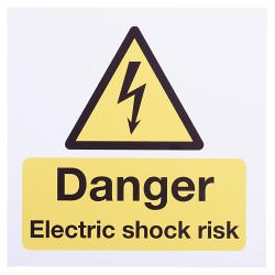 Altro Danger Electric Shock Risk Sign - 150 x 150mm - Rigid Plastic