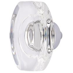 Altro Oblong Glass Cabinet Knob - 45mm Diameter - Polished Chrome