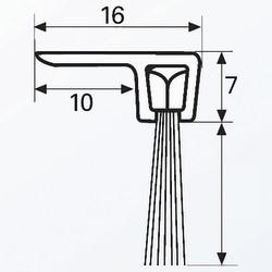 Barrier Brush Strip F3 - Brush Size 14mm - 3000mm Length - Inward/Outward Opening Doors - Aluminium