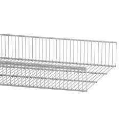 elfa Top Track System - Click In Ventilated Wire Basket Shelf - 607 x 438mm - Platinum