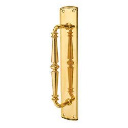 Carlisle Brass Polished Brass Offset Door Pull Handle on Plate - Screw Fix - 380 x 65mm