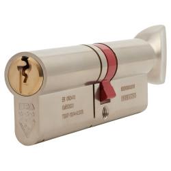 ERA 3 Star 6 Pin 100mm Euro Thumbturn Cylinder - 45mm Turn + 55mm - Satin Nickel/ Satin Brass