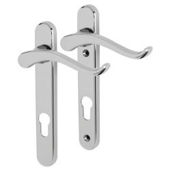 Fab & Fix Windsor uPVC Scroll Multipoint Door Handle - 92mm c/c - RH - Bright Chrome