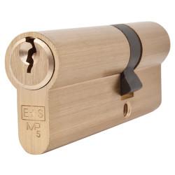 Touchpoint 5 Pin 80mm Euro Double Cylinder - 30 + 50mm - Polished Brass - Keyed to Differ
