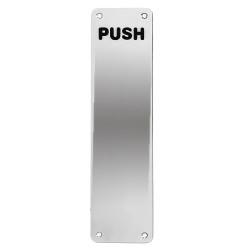 Altro Stainless Steel Finger Plate - Push - 375 x 75 x 1.5mm - Polished
