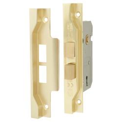 Eurospec 2 Lever Pre Rebated Sashlock - 64mm Case - 44mm Backset - Polished Brass