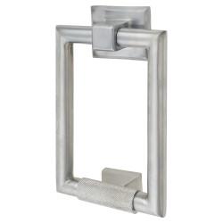 Hampstead Rectangular Knurled Door Knocker - Satin Chrome - 145 x 100mm