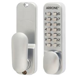 Arrone AR195 Fire Rated Mechanical Code Lock - Holdback Option - Satin Chrome