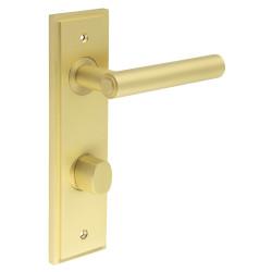 Burlington by Frelan Satin Brass Fire Rated DIN Bathroom Door Handles - Richmond - Inner 2 - 200 x 55mm