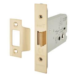 Altro Heavy Duty Bolt Through Flat Latch - 104mm Case - 82mm Backset - PVD Brass