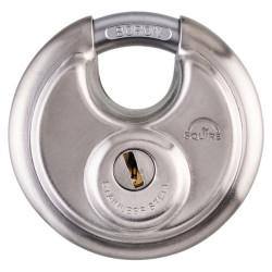 Squire DCL1 KA1 Disc Padlock - 70mm Body - 17 x 17.5mm Shackle - Keyed Alike - Silver