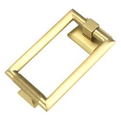 From The Anvil Brompton Rectangular Knurled Door Knocker - Satin Brass - 145 x 90mm