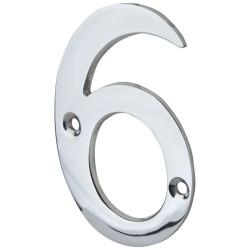 76mm Screw Fix Door Numeral - 6 / 9 - Polished Chrome