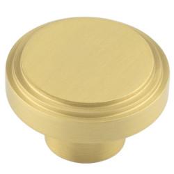 Hoxton by Frelan Cropley Stepped Round Cabinet Knob - 40mm Diameter - Satin Brass