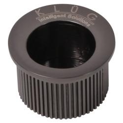 Klug Round Door Edge Finger Flush Pull - 30mm Diameter - Black Nickel