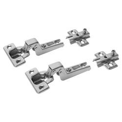 Klug Slide-On Soft Close Cabinet Hinge - 95° - Inset - Zinc Plated - Pair
